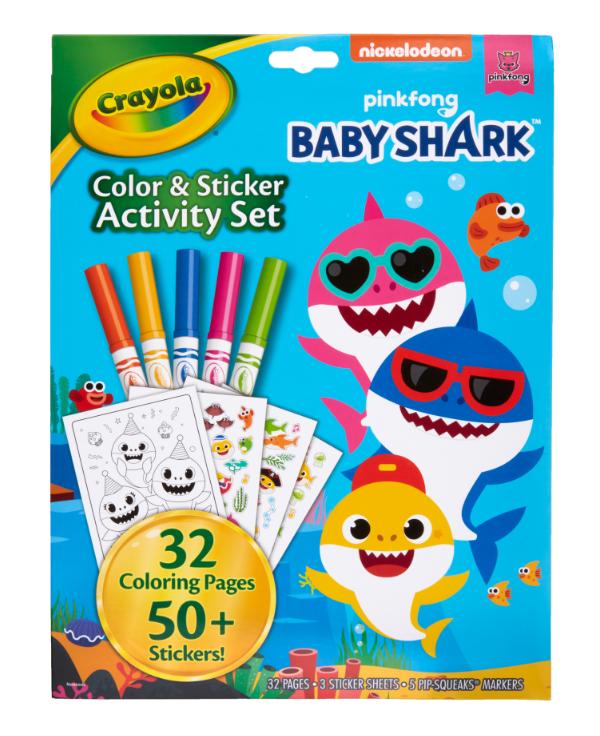 鯊魚寶寶貼紙色筆著色套裝