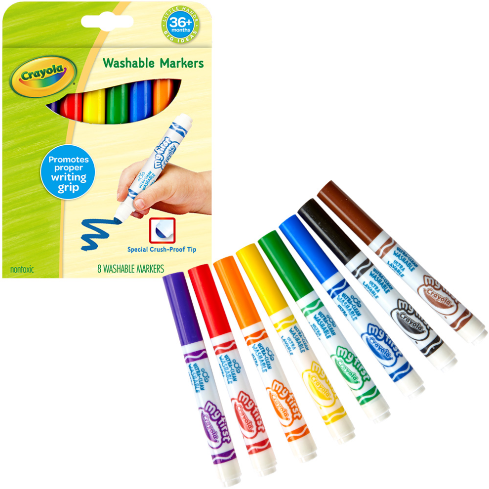 幼兒可水洗彩色筆8色